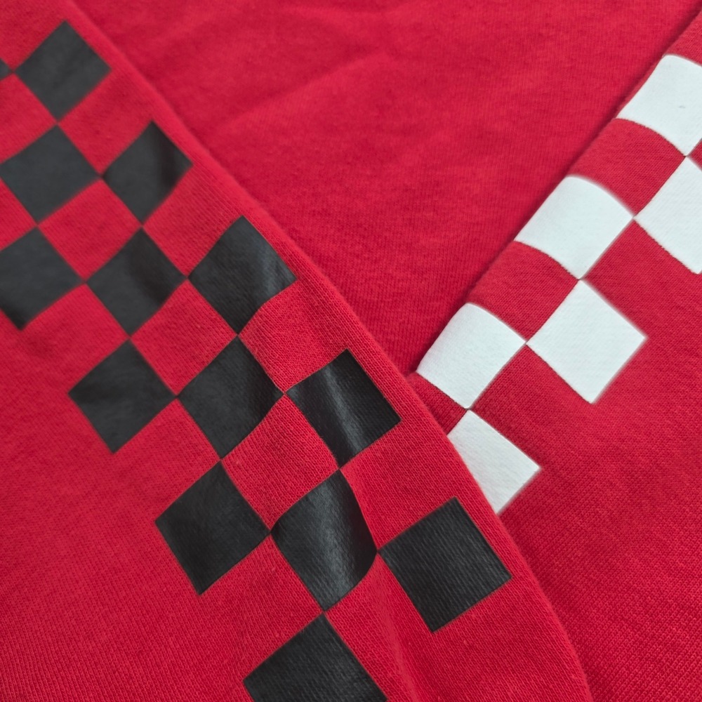 Vans Quarter Zip Sweatshirt Women S Red Checkerboard crop gorpcore Y2K skater - Picture 7 of 10